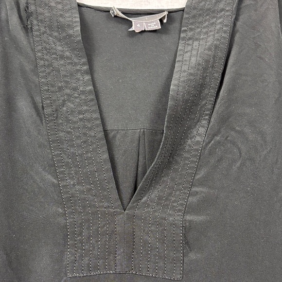 Vince 100% Silk Band Collar Blouse - Picture 4 of 7